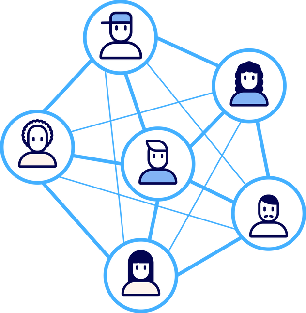 Social Network connection between people.